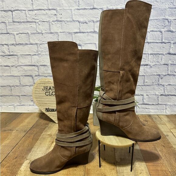 Emu Australia women's 10 wedge heeled tall leather boots - Picture 12 of 16